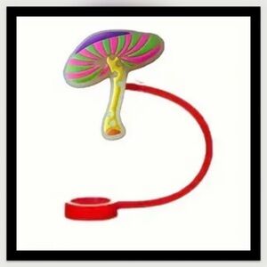 Mushroom Straw Topper, GLOWS IN DARK, Fits 10mm straw, New